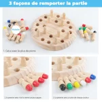 Jeu de pions Montessori avec 3 fagaux de remplacement de la pièce. -> Jeu de pions Montessori avec 3 fagaux de remplacement du Jeu de pions Montessori.