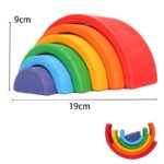 Arc-en-ciel en bois Grand avec les dimensions de taille indiquées.