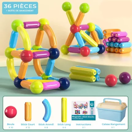 Un ensemble de blocs de construction colorés pour les enfants.