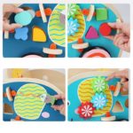 Un ensemble de photos démontrant le processus d'assemblage d'un Chariot de Marche Pousseur - Éléphant.