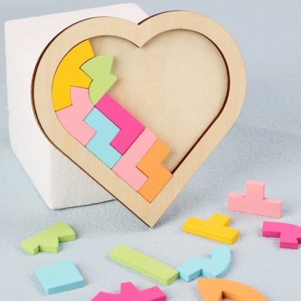 tangram coeur colore