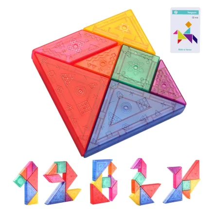Un ensemble de puzzles colorés avec des chiffres dessus.