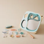 Le Puzzle pêche en bois magnétique comprend des pièces d'animaux marins, une canne à pêche et une planche découpée, idéal pour les enfants qui aiment les jeux de pêche.