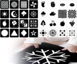Une personne aux manches blanches interagit avec des cartes noires et blanches à contraste élevé de la carte pour bébé Jouet Montessori Imagier, comportant des symboles comme des flocons de neige et des fruits pour améliorer la stimulation visuelle pour le développement sensoriel.